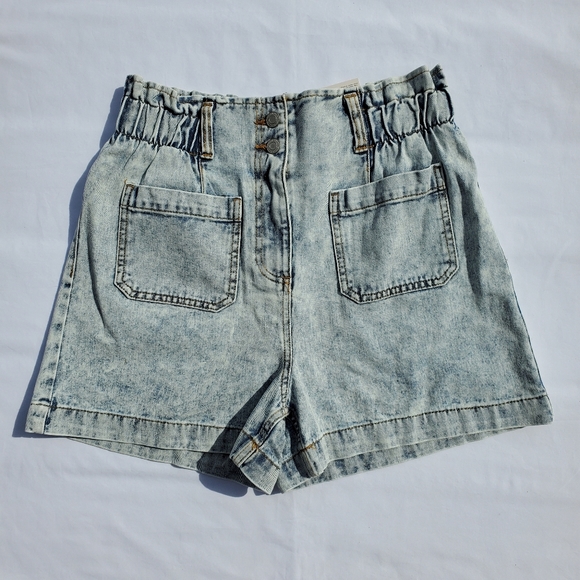 SO Hi-Rise Elastic Waist Denim Shorts Sz 11 - Picture 2 of 12